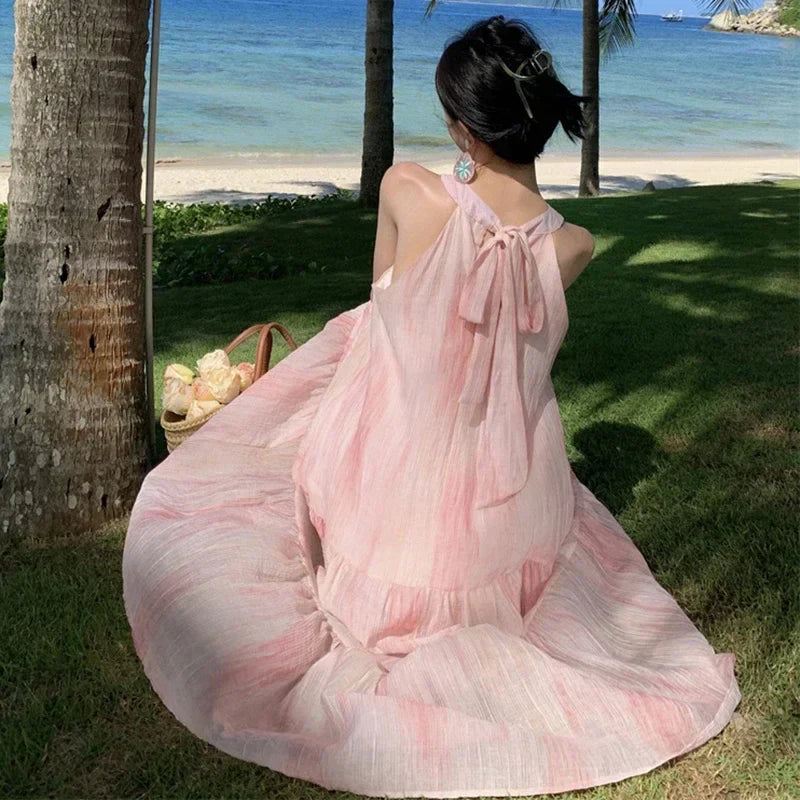 vmtvr French Women Long Party Sundress Summer Runway Elegant Vintage Korean Fairy Casual Honeymoon Vacation Night Dresses New