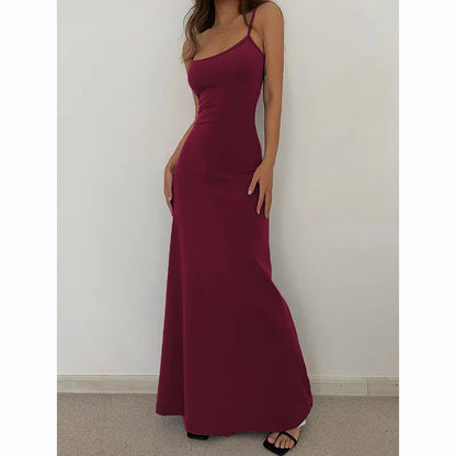 vmtvr Summer Spaghetti Strap Dress Women Fashion Slim Ankle Length Dress American Style Elegant Female Casual Dresses New