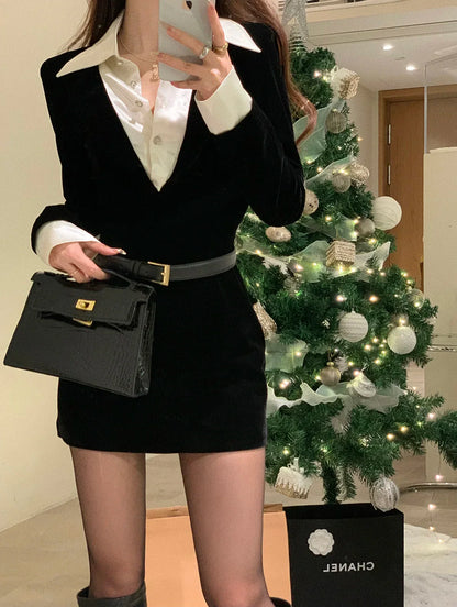 vmtvr --Spring Black Elegant Dress Women Sexy Patchwork Y2K Designer Mini Dress Female Casual Korean Fashion Slim Party Dress 2024 New