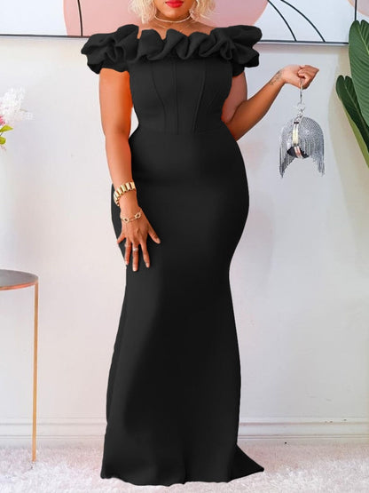 vmtvr - Elegant Party Dresses for Wedding Woman Off Shoulder Slim African Maxi Long Gown Female Occasion Celebrate Robes Summer  New