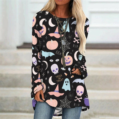 halloween Women Sweatshirts Pumpkin Ghost Printed Costume Halloween Dresses  New Female Cosplay Festival Clubwear Vintage Tops