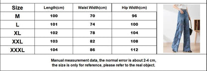 vmtvr Fashion Women's Jeans 2024 New Summer High-Waist Openwork Lace Stitching Denim Wide-Leg Pants Female Straight Trousers