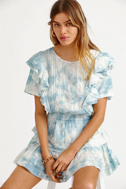 vmtvr - 2023 Summer Short Sleeve Natasha Mini Dress Women Ruffled A-line Dress