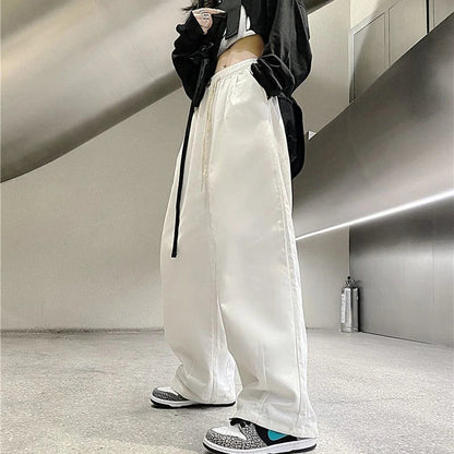 vmtvr High Waist Women Cargo Pants Summer Oversize 4Xl Casual Solid Wide Leg Pants Y2K Female All Match Bf Loose Trousers