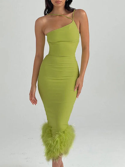 vmtvr Sexy New Maxi Dress For Women Summer Sleeveless Slim Streetwear Strap Backless Green Dress Bodycon Elegant Club Party Dresses
