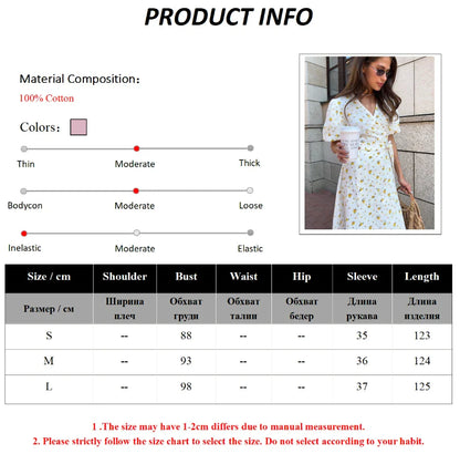 vmtvr Women Psrinted Lace Up Dress Summer Short Sleeve Fashion Office Lady Long Dress 100% Cotton Daily Casual V-neck Skirt