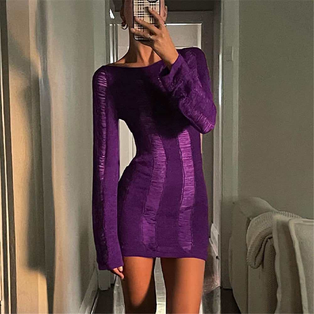 vmtvr - Fall Winter Party Dresses For Women Robe Y2K Women Knit Dress Vestido Sexy Backless Party Dresses Bodycon Summer Club Festival Outfit Female Clothes