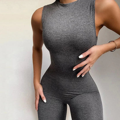 vmtvr Summer Casual Skinny Romper Sportswear Playsuit Streetwear Fashion Sleeveless Slim Bodys Shaping One Piece Overalls For Women