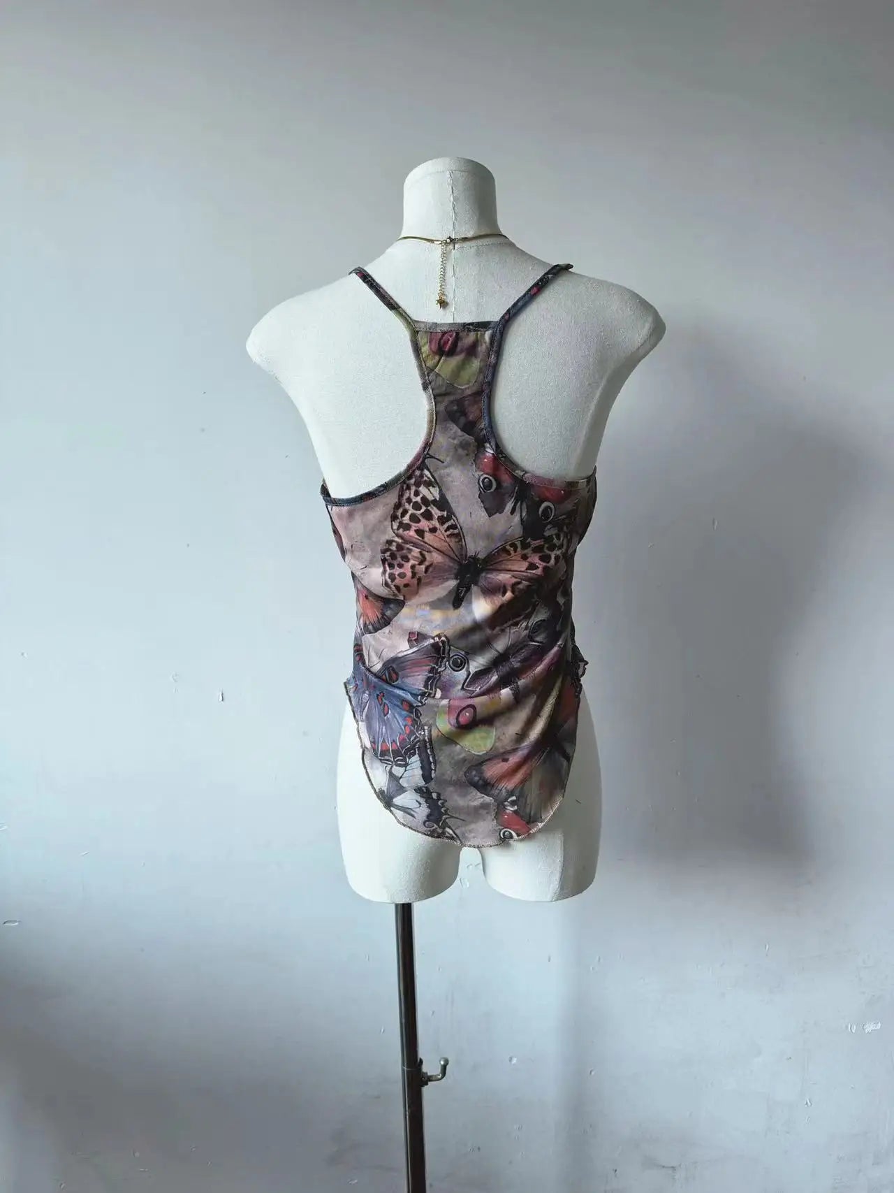 vmtvr Women Hotsweet Sheath Sleeveless Butterfly Print Tanks Top 2024 Summer Retro Y2k Slim Fit Punk Style Crop Top Female Vest Chic