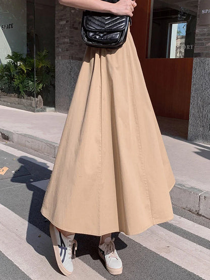 vmtvr Japan High Waist Women Sweet Skirt Summer Preppy Style Dance A Line Skirt Casual Solid All Match Female Harajuku Skirt