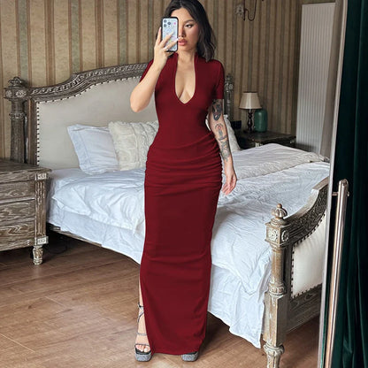 vmtvr  -  Summer Dress New in Dresses Long Dress Women's Dress Sexy Long Slit Cheongsam Dress Light and Familiar High-end Hip Dress