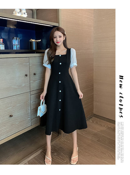 vmtvr - Black Aesthetic Party Summer Light Dress Casual Bag Hip Wrap Vintage Fashion Elegant Women&#39;s Dresses Loose Midi Korean Tunics