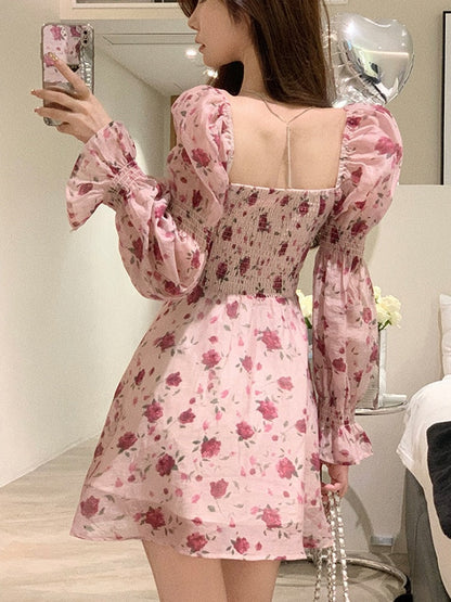 vmtvr - 2023 Summer Elegant Floral Dress Women Lace Kawaii Clothing Y2k Mini Dress Female Beach Style Party One Piece Dress Korean Chic