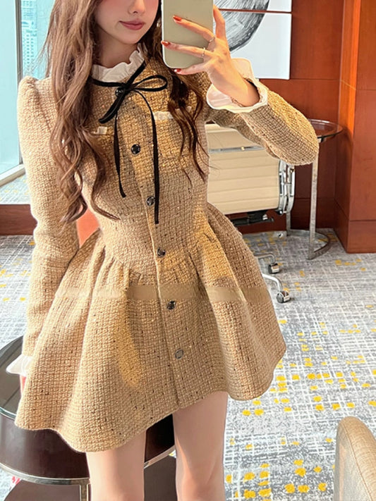 vmtvr - Autumn Elegant Y2k Mini Dress Women Casual Vintage Short Party Dress Female Long Sleeve One Piece Dress Korean Fashion