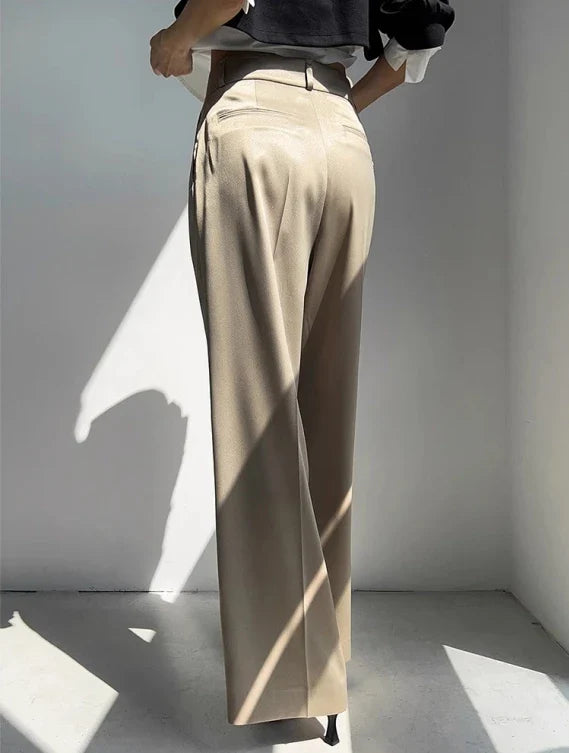 vmtvr Chic Office Ladies Wide Leg Trousers Casual Loose Floor Length Suits Pants Straight Women 2024  Summer Autumn High Waist