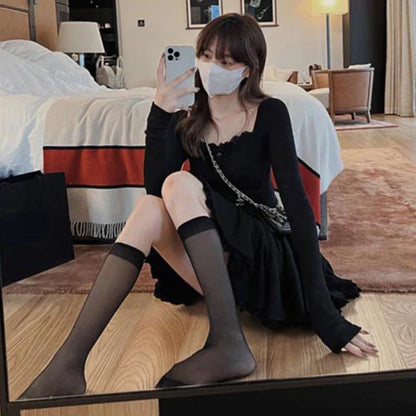 vmtvr High Waist elegant Mini Dress Women Summer Long Sleeve Sexy Casual Dress female Ball Gown Fashion korean style party Dress