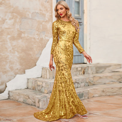 vmtvr - Gorgeous Ball Gown Evening Party Sequin Glitter Prom Dress Plus Curve Size Cocktail Lady Robe De Mother Of The Bride Dresses