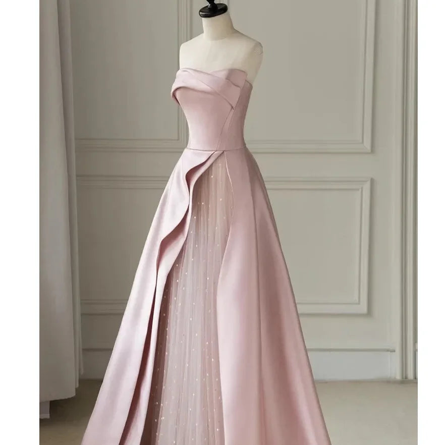 vmtvr  -  High end Luxury Pink Women's Irregular Tulle Satin Elegant Party Evening Dress High end Prom Customized Multi color