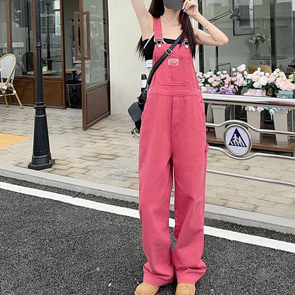 vmtvr Women Denim Overalls Korean Casual Big Pocket Loose Jumpsuit Summer Fashion All Match Jeans Female Streetwear Trousers New