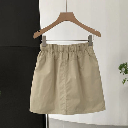 vmtvr High Waist Women Cargo Skirts Korean Fashion Drawstring Streetwear Mini Skirts Summer Casual Female Pocket A Line Skirts