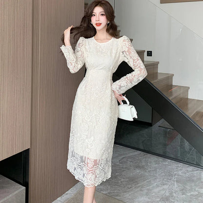 vmtvr Summer White Lace Hook Flower Hollow Midi Dress Women Fashion Chic Luxury Party Evening Dress 2024 Korean Vintage Festival Dress