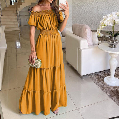 Summer Loose Long Dress Women Casual Elegant Ruffle Halter Sleeveless Female Party Outfits Beach Maxi Dresses Green Tie-Up Robe