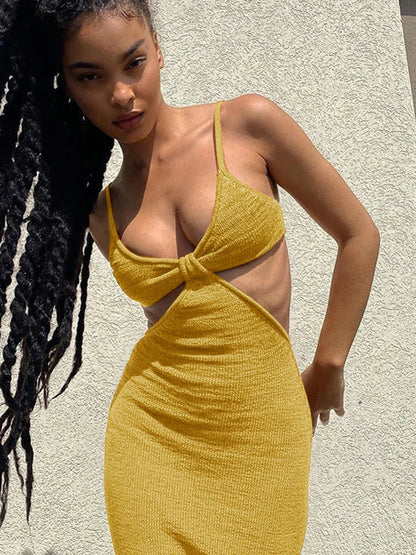 vmtvr Spaghetti Strap Sexy Backless Maxi Dress Summer Holiday Women Dresses Party Club Elegant Hollow Out Dress Sundress