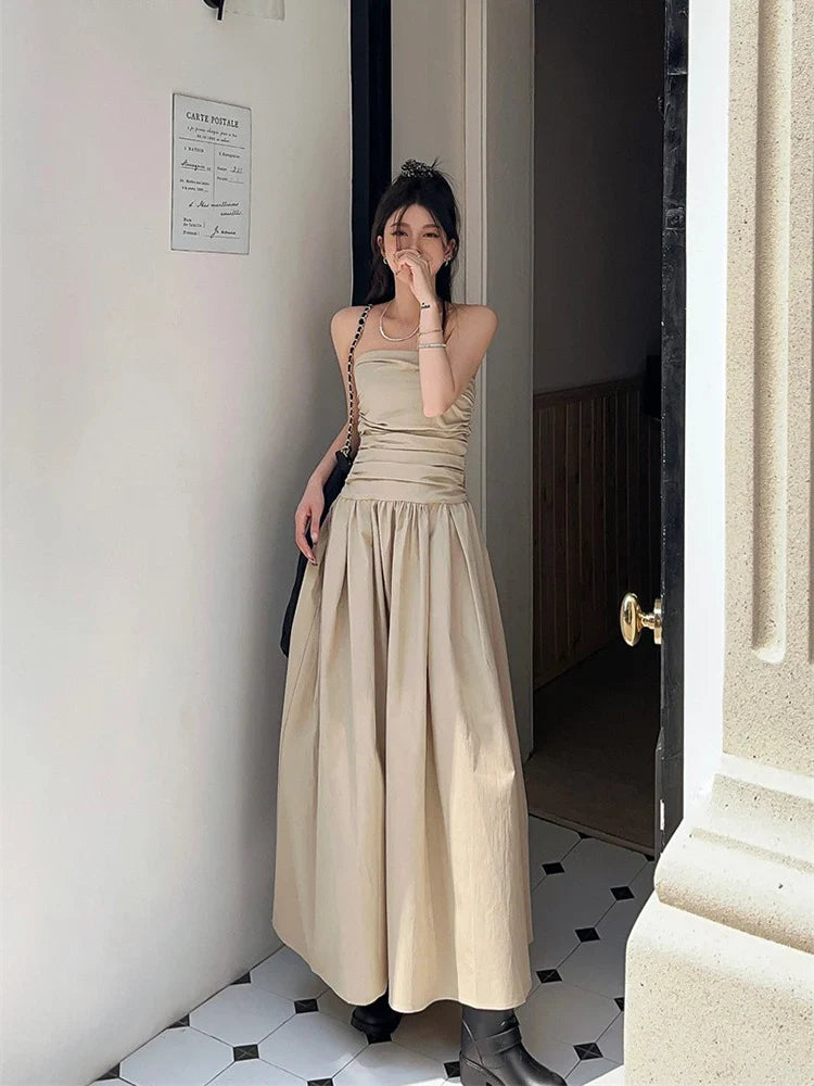 vmtvr Elegant Strapless Midi Dresses Summer Fashion Chic Off Shoulder Backless Dresswear Female Party Evening Dress