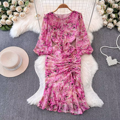 - women's floral chiffon dress GEU1430