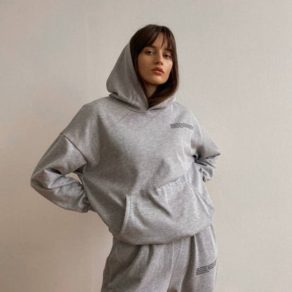 Women's Tracksuit Set Woman 2 Pieces Trouser Suits Sportswear Hoodie+ Sweatpants Solid Pure Cotton Sweatshirts Spring Autumn