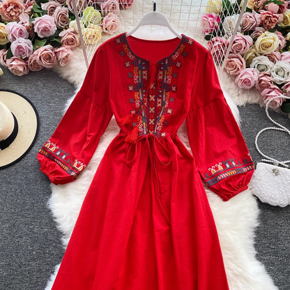 - women's beach vacation dress bohemian beach dress  GEU597