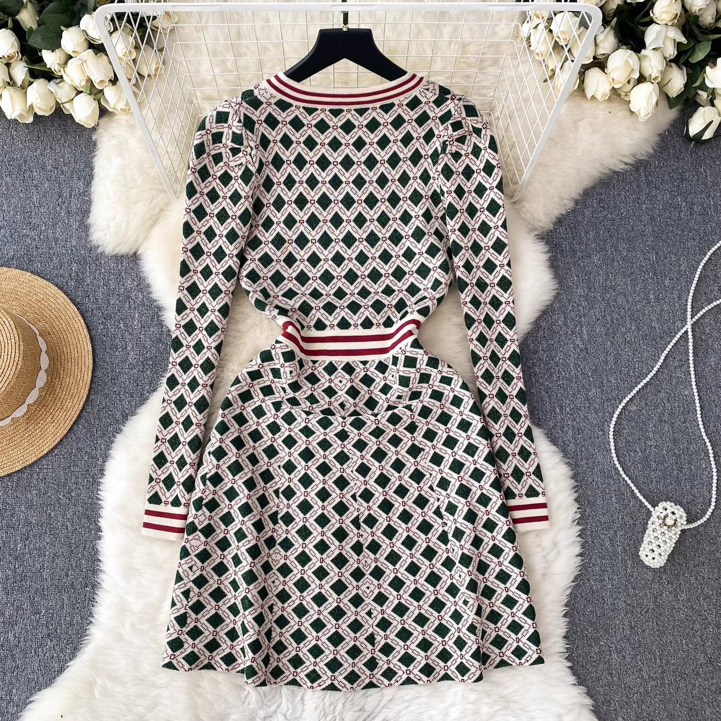 - women's autumn and winter long sleeve knitted dress GEU446