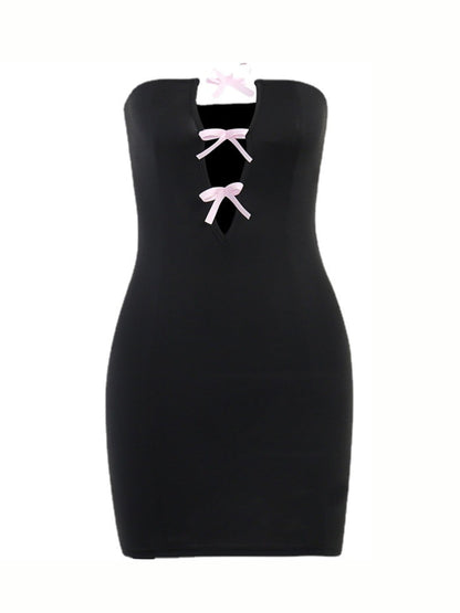 Zena Bow Detail Mini Dress