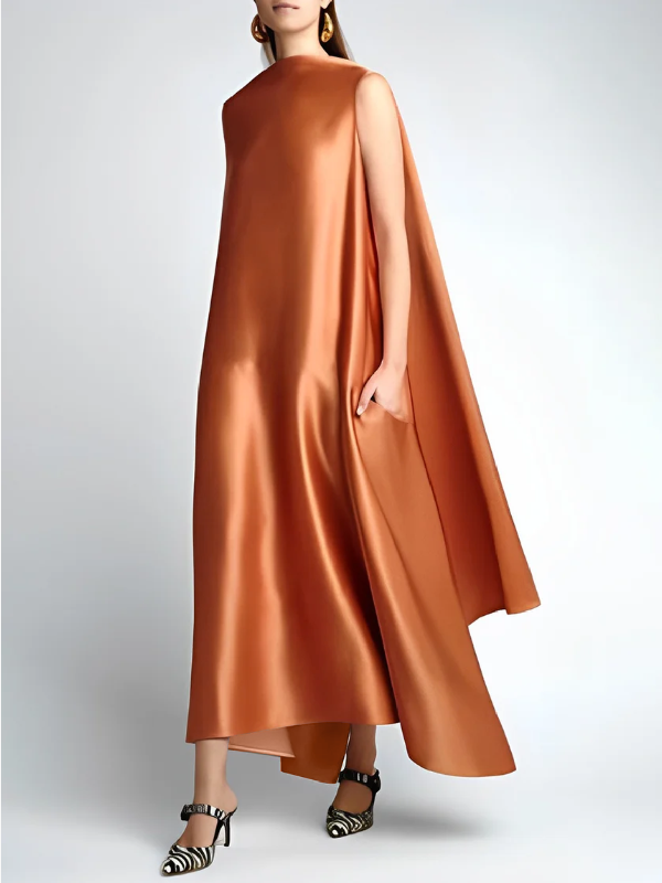 vmtvr - Loose Sleeveless Solid Color Round-Neck Maxi Dresses