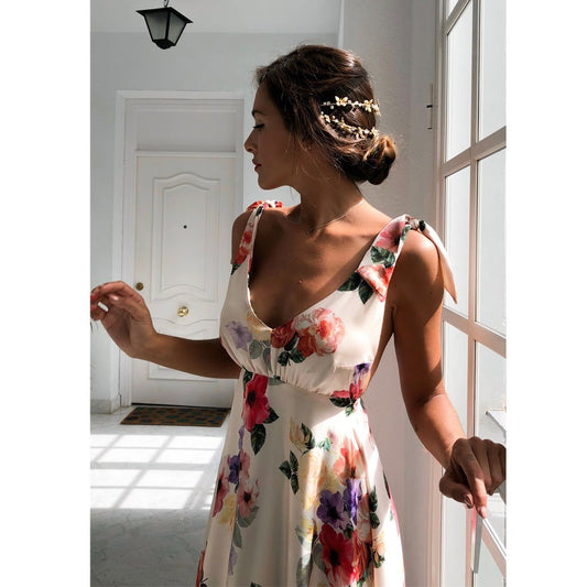 vmtvr - Sexy New Backless Floral Print Maxi Dress