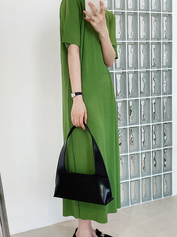 vmtvr - Original Casual Pleated Solid Color Midi Dress