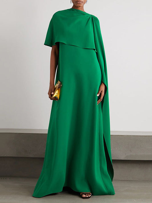 Loose Asymmetric Solid Color Maxi Dresses