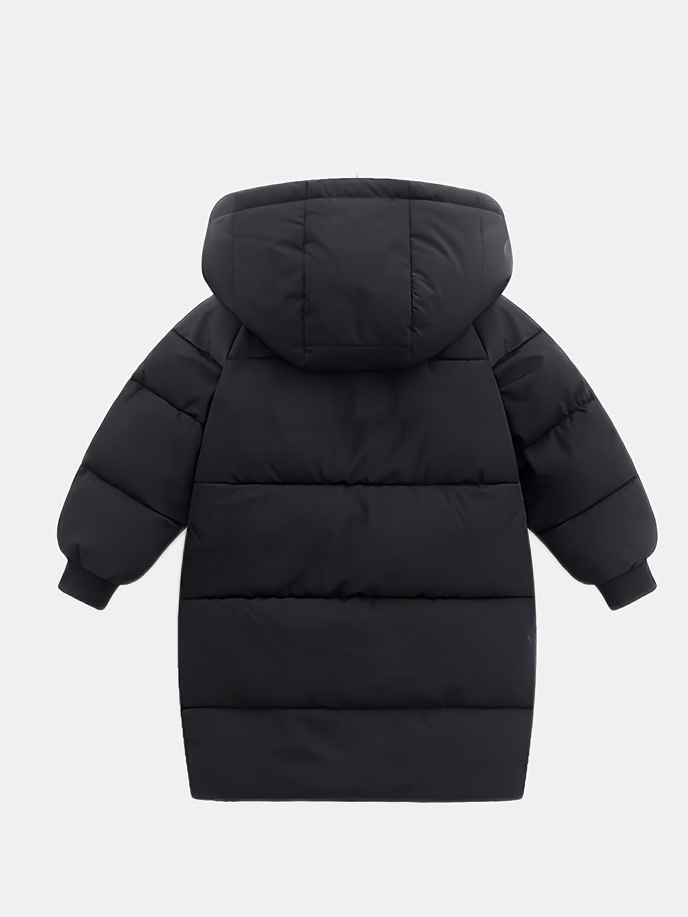 Kid's Medium Length -padded Jacket, Warm Zip Up Hooded Coat, Boy's Clothes For Winter Outdoor, As Gift